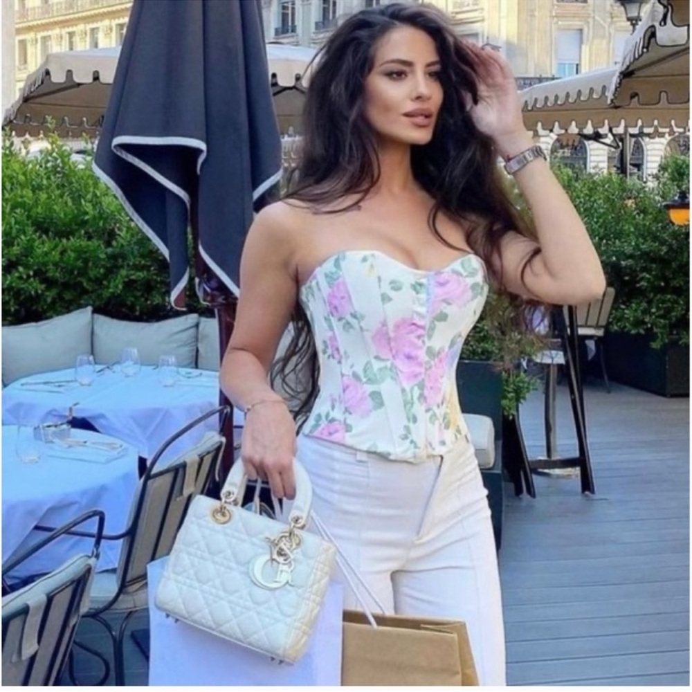 Floral Strapless Corset Top